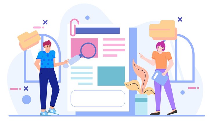 Vetor equipes jurídicas que revisam contratos e documentos
