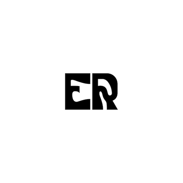 Vetor er monograma logotipo design letra texto nome símbolo logotipo monocromático alfabeto personagem logotipo simples