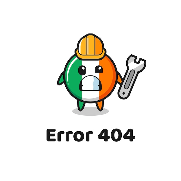 Erro 404 com o mascote bonito do emblema da bandeira da irlanda