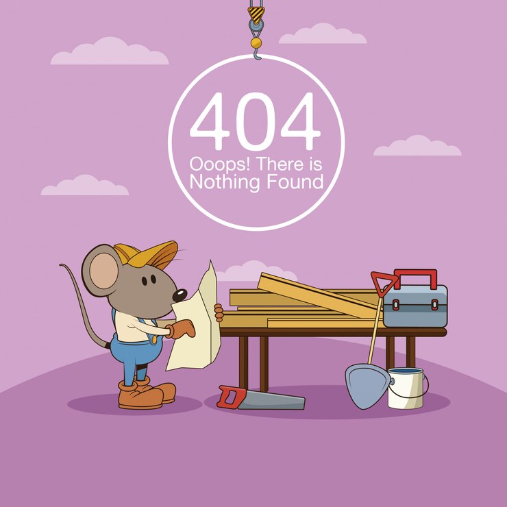 Vetor erro 404 nada foi encontrado banner