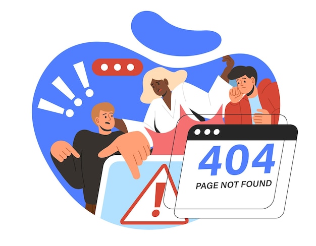 Erro 404 no conceito de vetor da página web