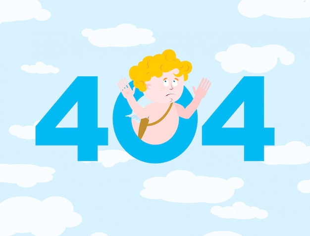 Erro 404, página não encontrada para o site com cupido