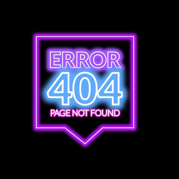Erro vetorial 404 Página não encontrada imagem download Neon Erro 404 Pagem não encontrada ícone 404 Erro png