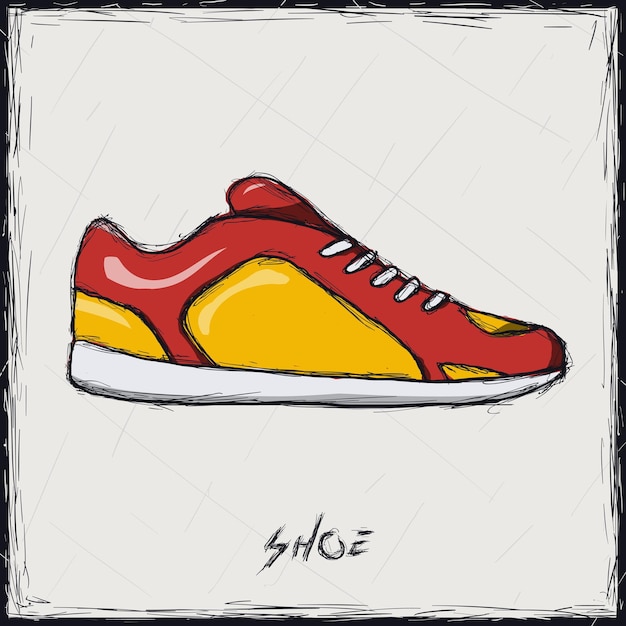 Vetor esboçar a ilustração de cores sign shoes