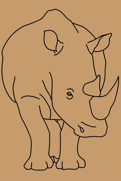 Esboçar arte de linha de rinoceronte