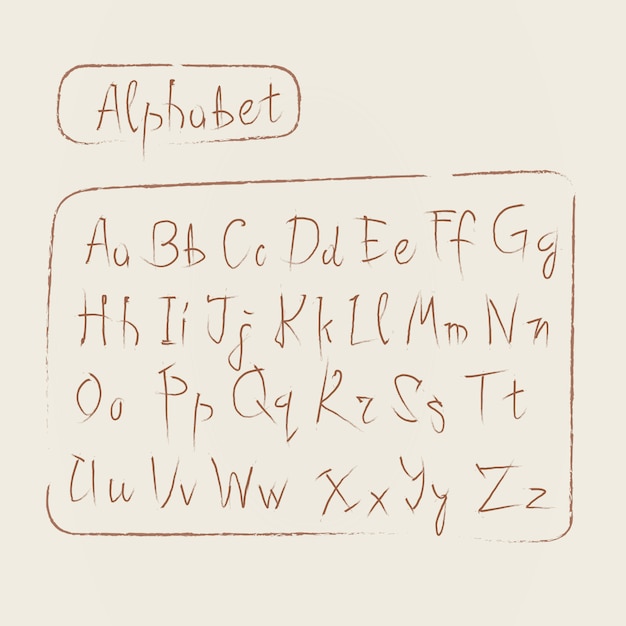 Vetor esboço alfabeto conjunto de fontes de texto de coleção de letras