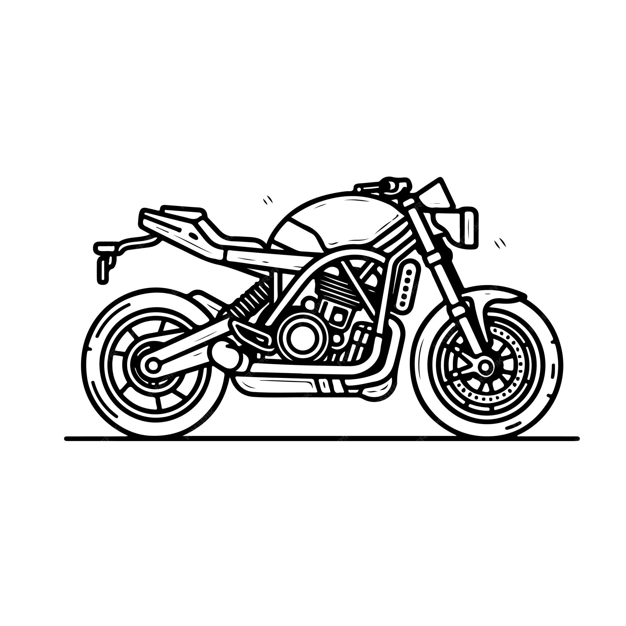 Esboço arte de linha única desenhada à mão página para colorir dia da  motocicleta