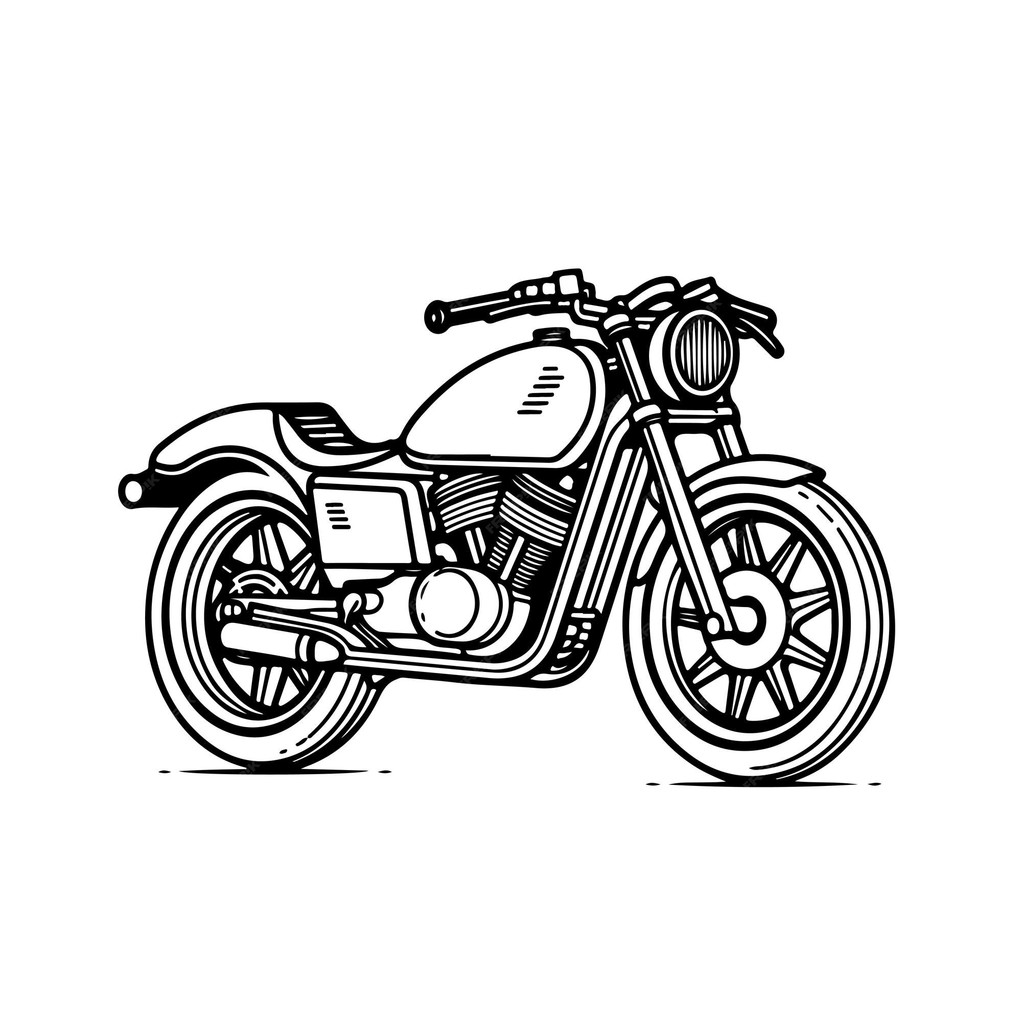 Esboço arte de linha única desenhada à mão página para colorir homem usa  motocicleta