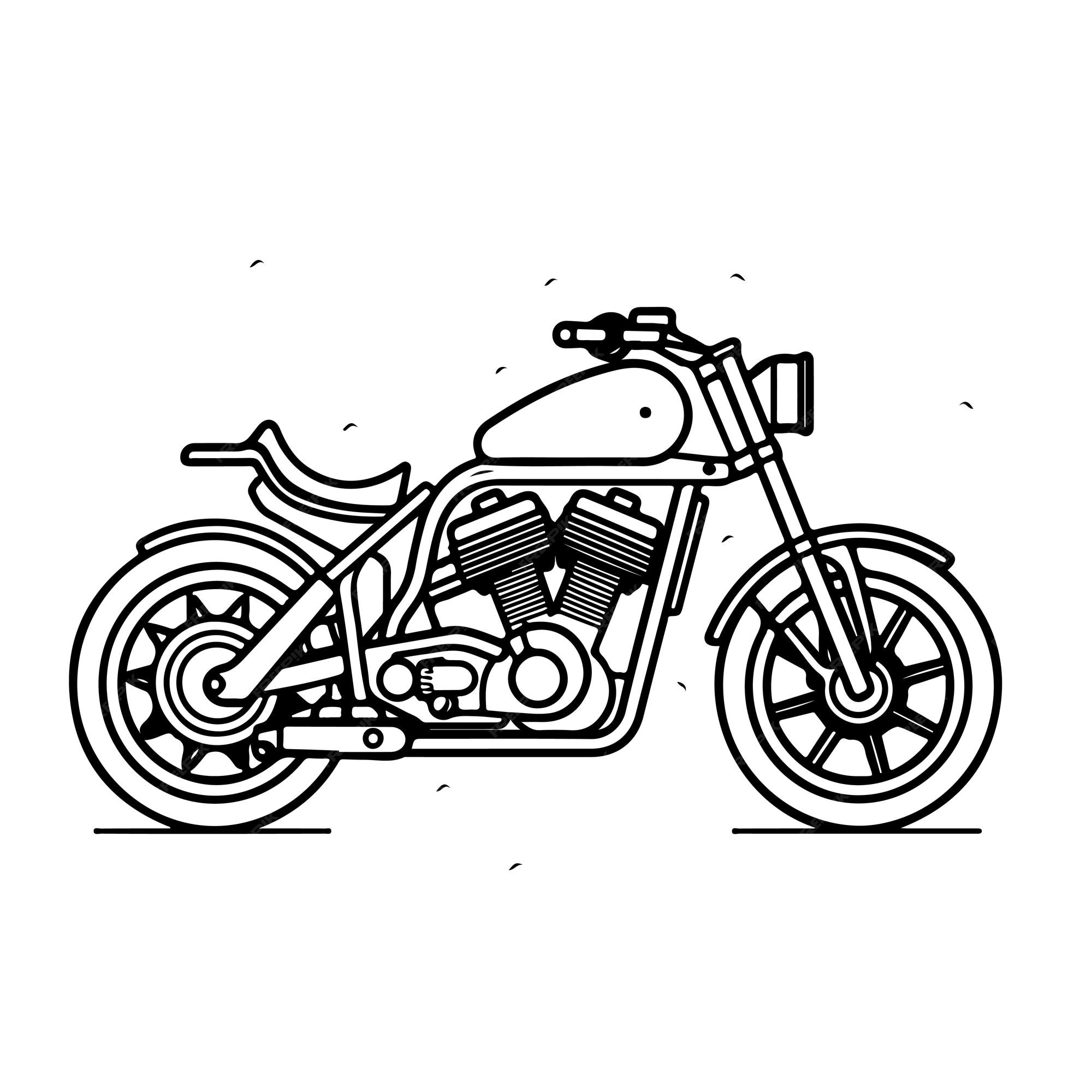 Página De Coloração De Motocicleta Para Desenho De Esboço De