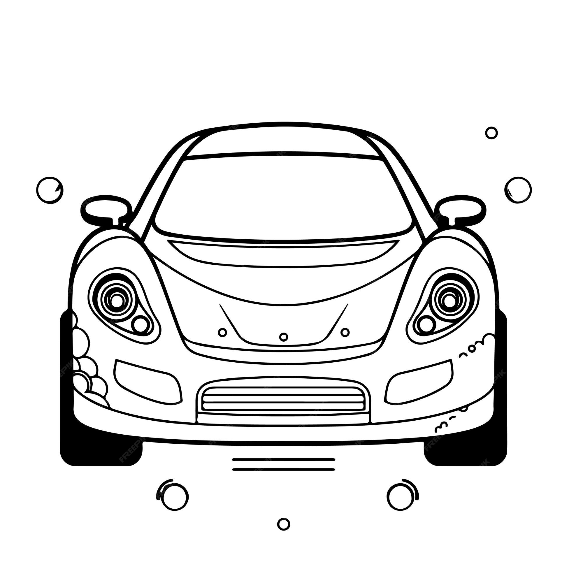 Desenho De Esboço Carro Corrida Páginas Para Colorir Vetor PNG