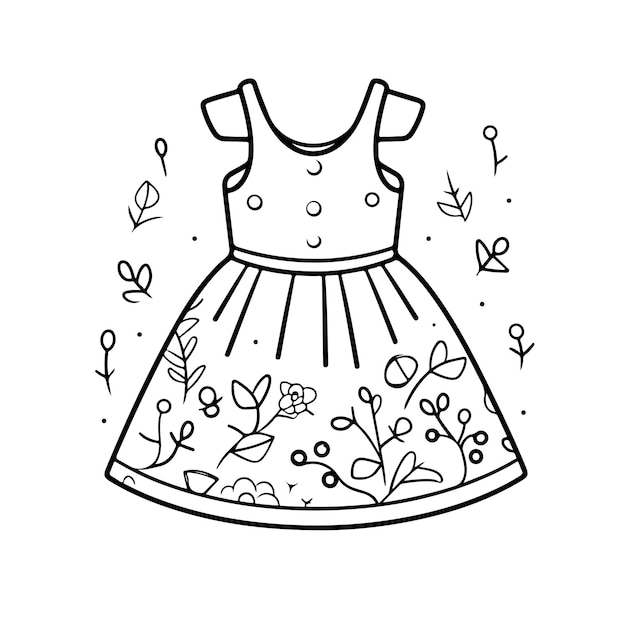 Desenho De Uma Boneca Vestida Para Colorir Esboço Página Vetor PNG , Desenho  De Vestido, Desenho De Asa, Desenho De Anel Imagem PNG e Vetor Para  Download Gratuito