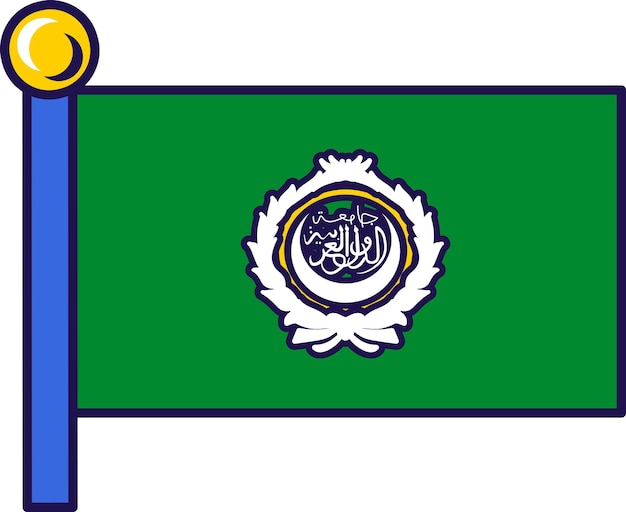 Esboço da bandeira da liga árabe estandarte da bandeira do mastro