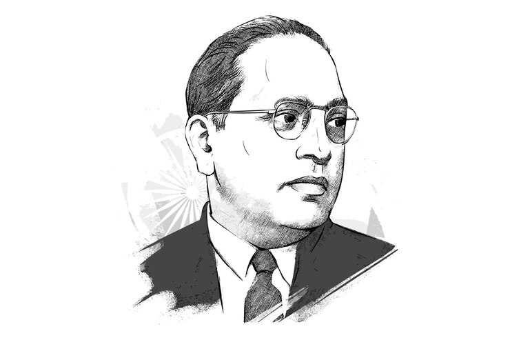 Vetor esboço da ilustração do dr. babasaheb ambedkar
