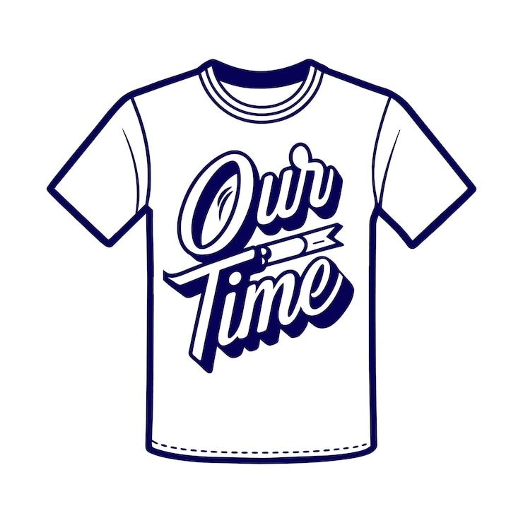Vetor esboço da nossa época tipografia camiseta