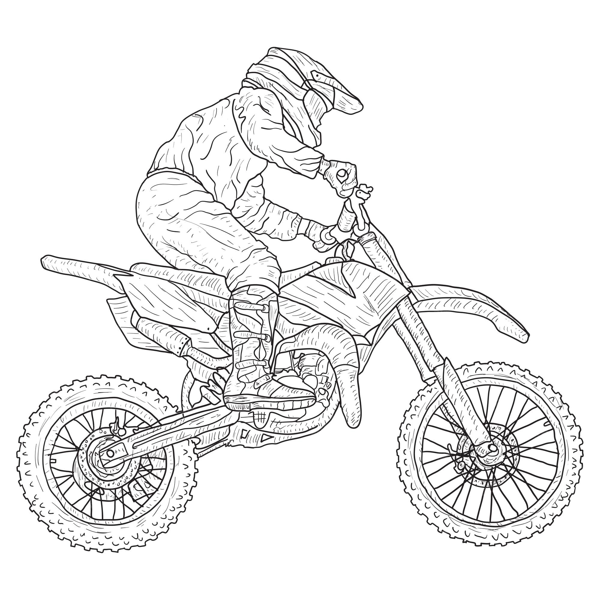 motocross linha arte, motociclista esboço desenho, moto simples