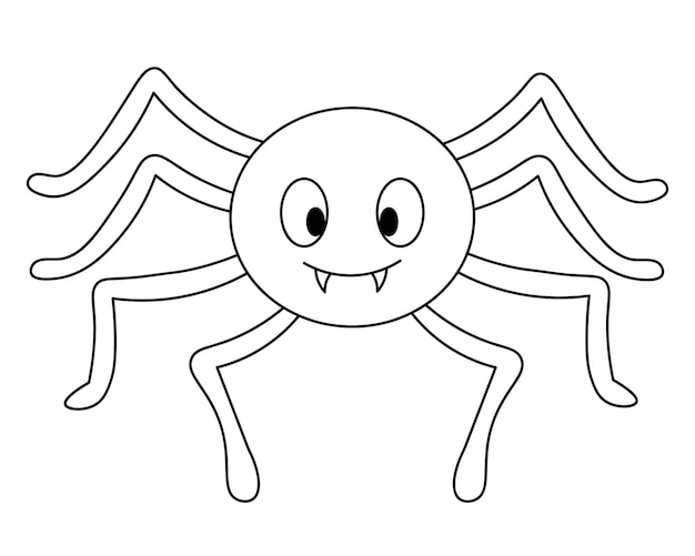 Esboço de aranha símbolo de halloween fofo e dentuço dia de todos os santos um caçador inteligente