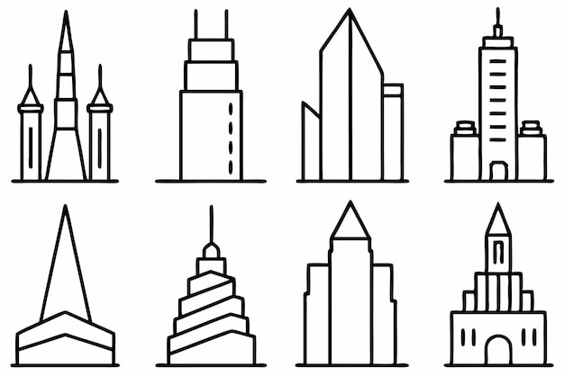 Esboço de arte de linha do Burj Khalifa mostrando o edifício mais alto do mundo