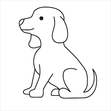 esboço de desenho de cachorro para colorir 7797382 Vetor no Vecteezy