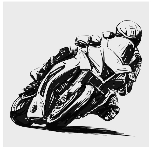 ilustração de página para colorir de corrida de moto 17022633 Vetor no  Vecteezy