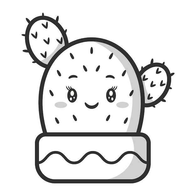 Cactos kawaii para colorir - Imprimir Desenhos