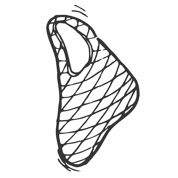 Esboço de doodle desenhado à mão vetorial compras reutilizáveis pano de mercearia malha de algodão eco saco isolado no fundo branco