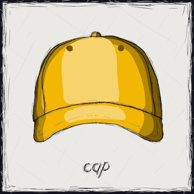 Vetor esboço de ilustração de cor sign cap