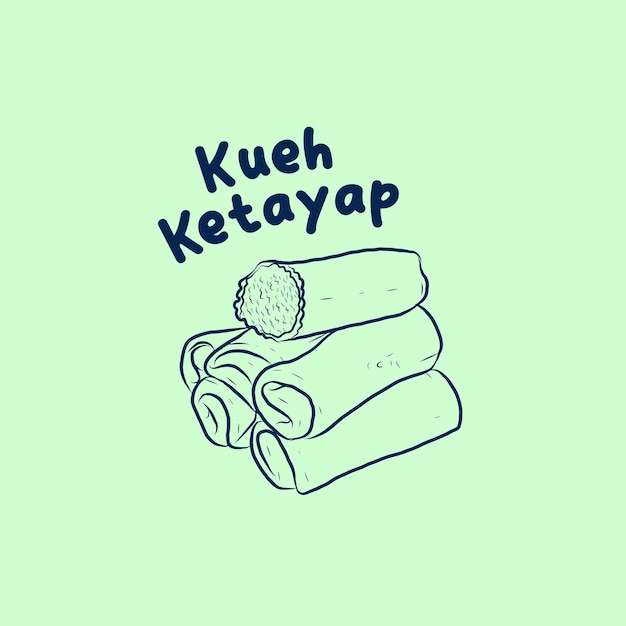 Vetor esboço de kuih ketayap