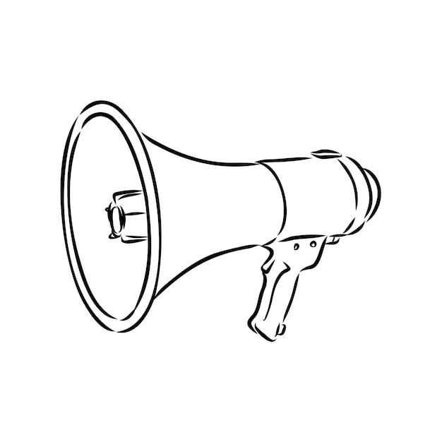 Esboço de megafone desenhado à mão ilustração vetorial vintage