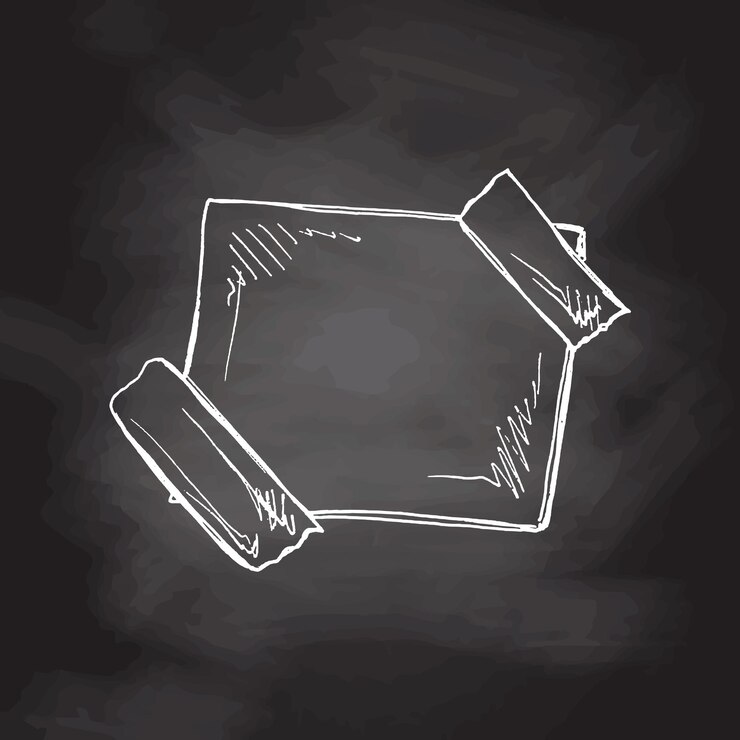 Vetor esboço de nota pegajosa estilo retrô detalhado no fundo do quadro-negro
