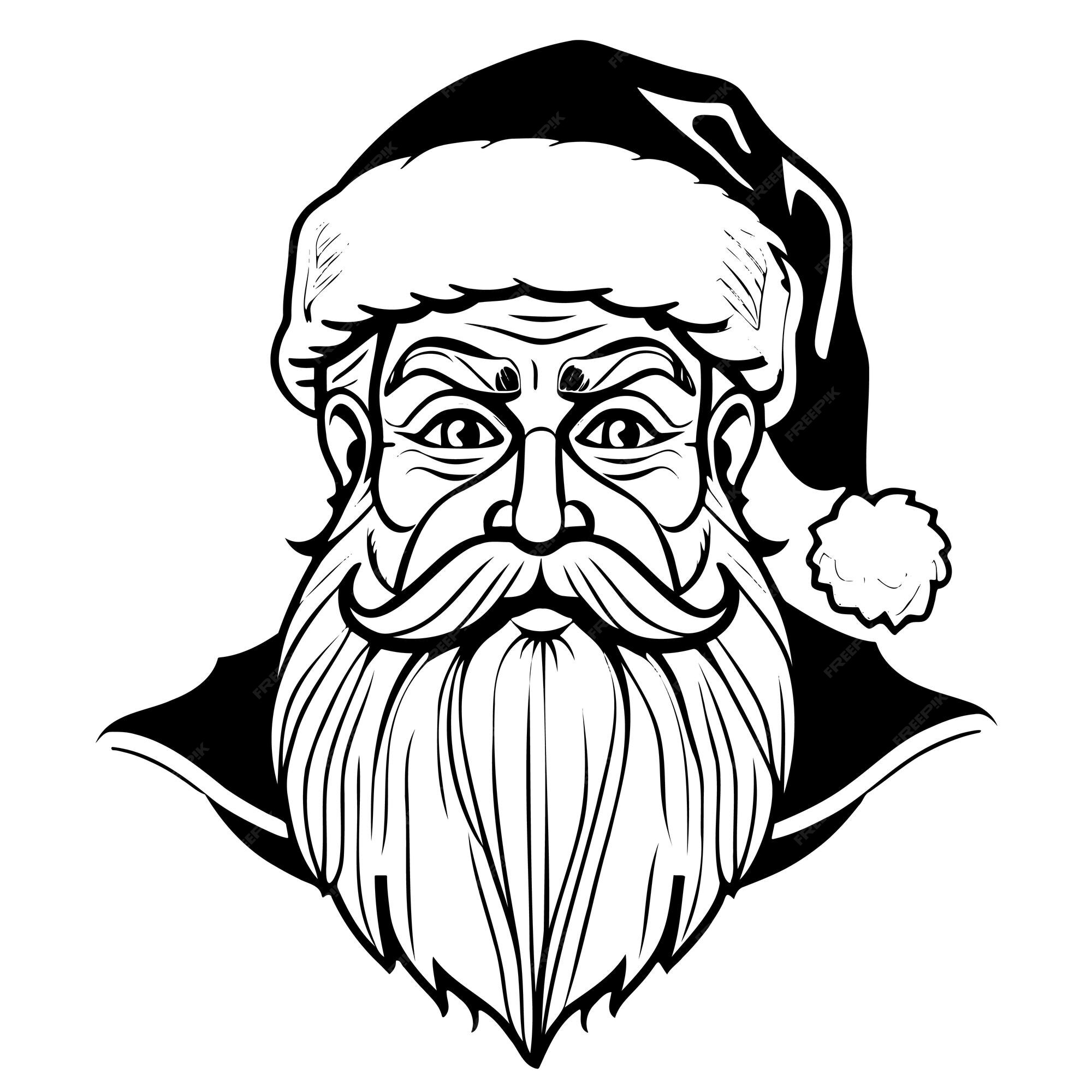 Ho ho ho feliz natal e ilustração de feliz ano novo com barba de