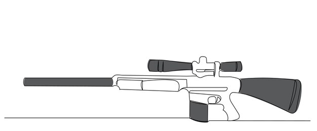 Vetor esboço de rifle em vetor de fundo branco