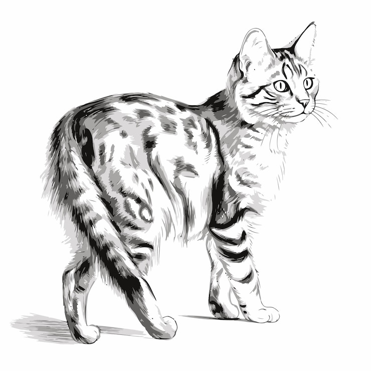 Vetor esboço de um gato