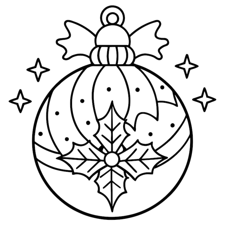 Vetor esboço decorativo com tema de natal página de livro de colorir desenho de arte de linha