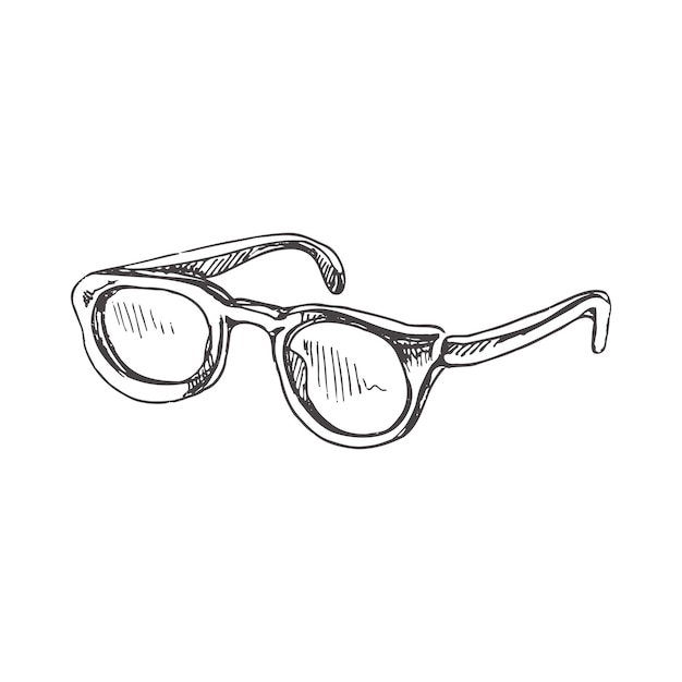 Vetor esboço desenhado à mão de óculos de sol isolados no fundo branco