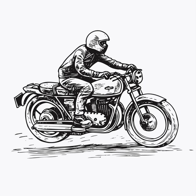 ilustração de trilha de moto preto e branco 15547732 Vetor no Vecteezy