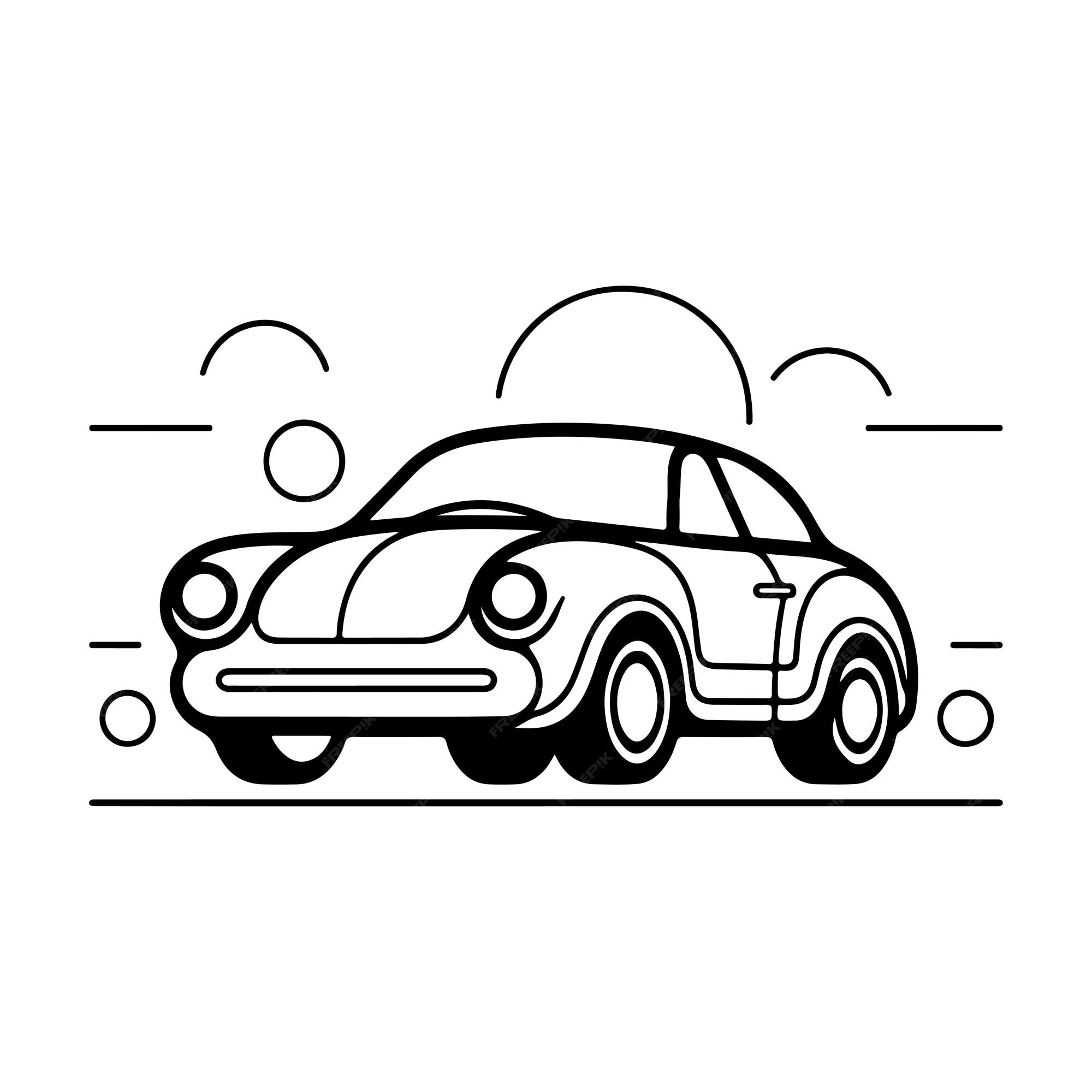 52a arte de linha de carro de corrida vintage bom desenho de esboço para  qualquer tipo de uso de camiseta ou livro de colorir. esta é uma ilustração  de estilo antigo. um