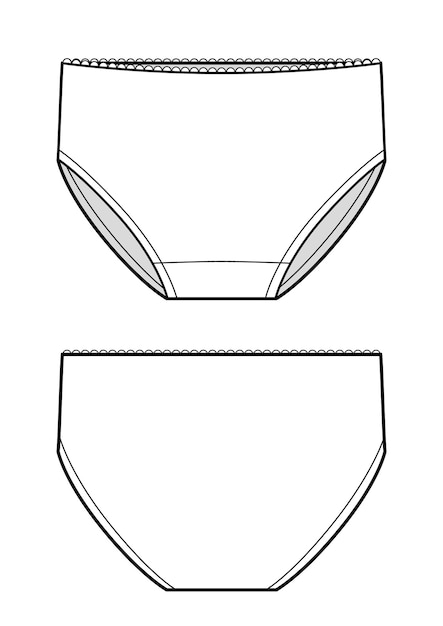 Esboço plano de pano de bebê calcinha cueca