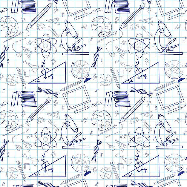 Esboço sem costura de elementos de educação doddle