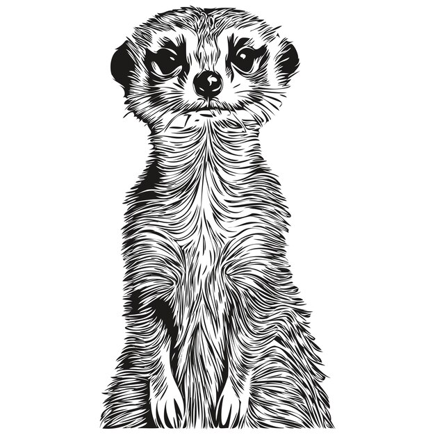 Esboços de meerkat esboçam com ilustração desenhada à mão de fundo transparente meerkats