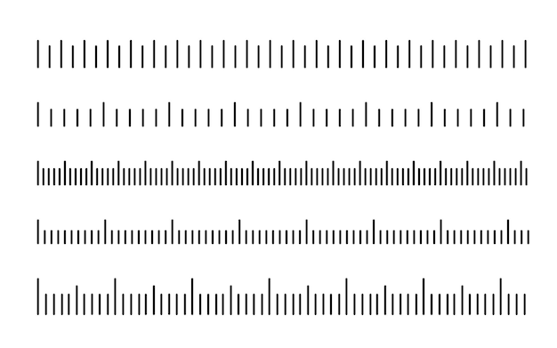 Escala de medição Escala preta para governantes Diferentes unidades de medida Conjunto de réguas