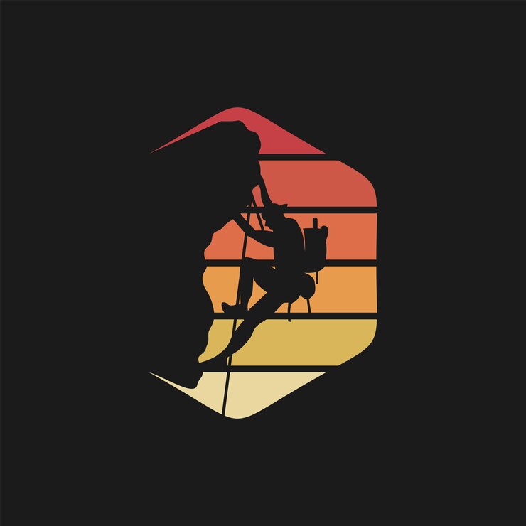 Vetor escalada logotipo design ilustração