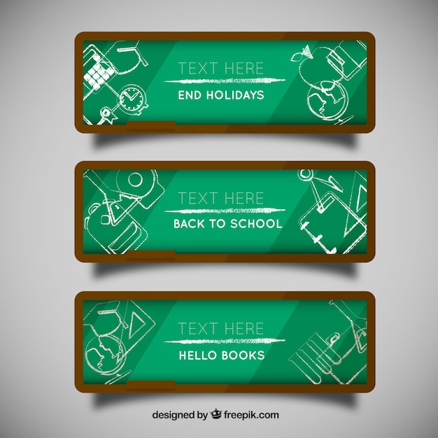 Escola banners quadro-negro