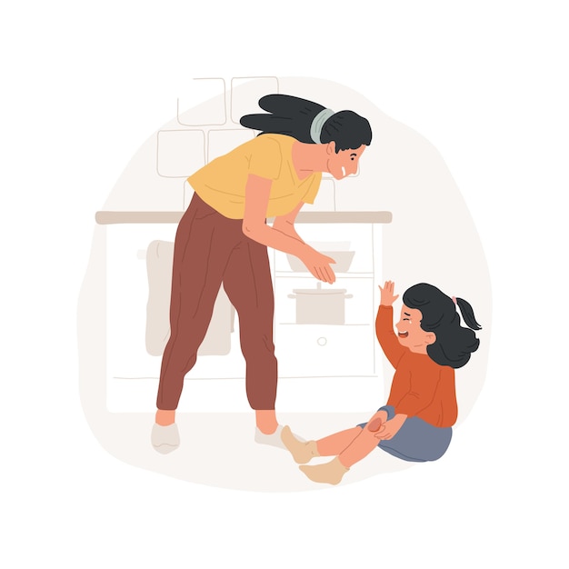 Escorregando e caindo ilustração vetorial de desenho animado isolado