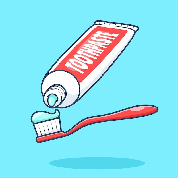 Escova de dentes e pasta dentífrica ilustração vetorial
