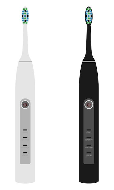 escova de dentes elétrica para limpeza de dentes e higiene dentária dentista ilustração vetorial de estilo plano