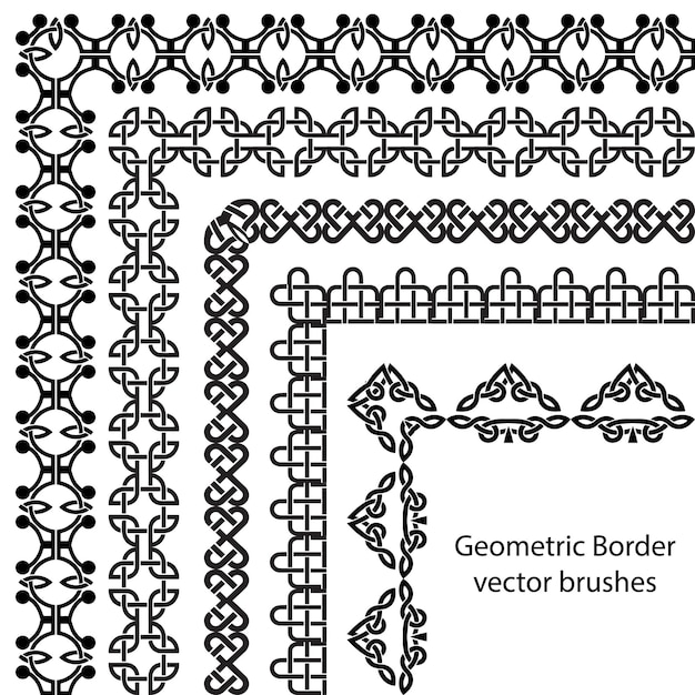 Escova de vetor celta e geométrica de borda padrão