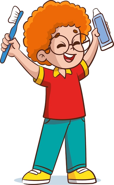 escovação vetorial Conceito de dentes com personagem de desenho animado