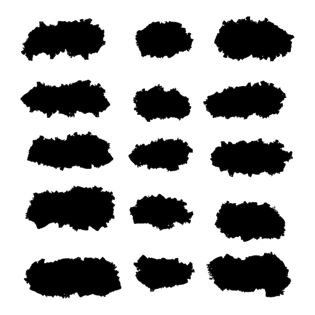 Escovas de socorro preto Grunge textura Splash Banner ilustração vetorial