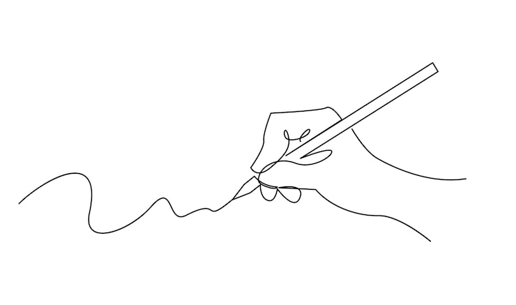 Vetor escrita à mão com lápis em linha contínua ilustração vetorial de desenho