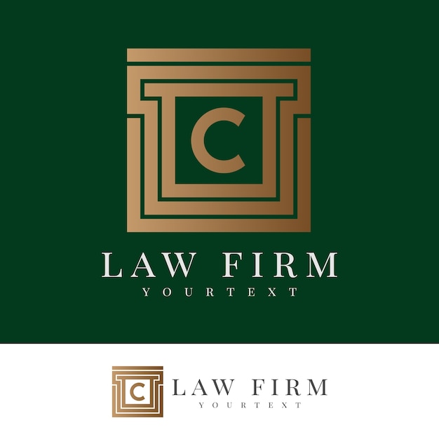 Escritório de advocacia inicial letra c design de logotipo